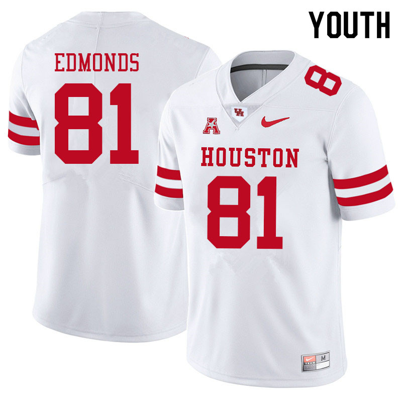 Youth #81 Darius Edmonds Houston Cougars College Football Jerseys Sale-White